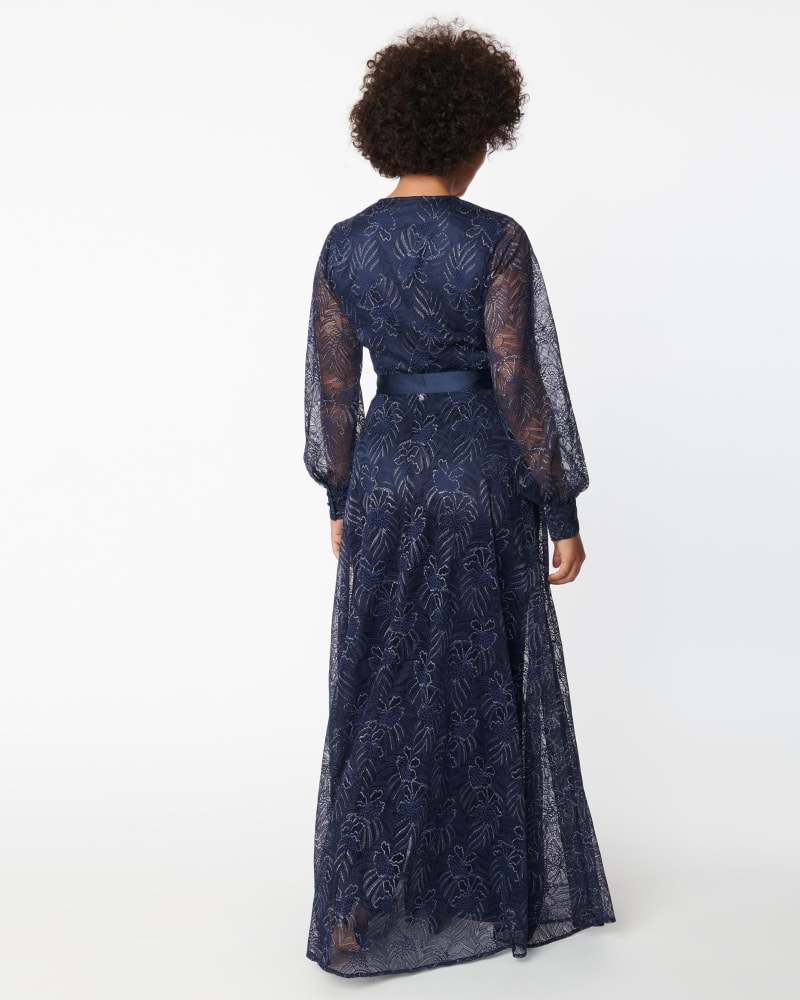 Unique Vintage Navy Sparkle Lace Jumpsuit Skirt Overlay Navy Flora